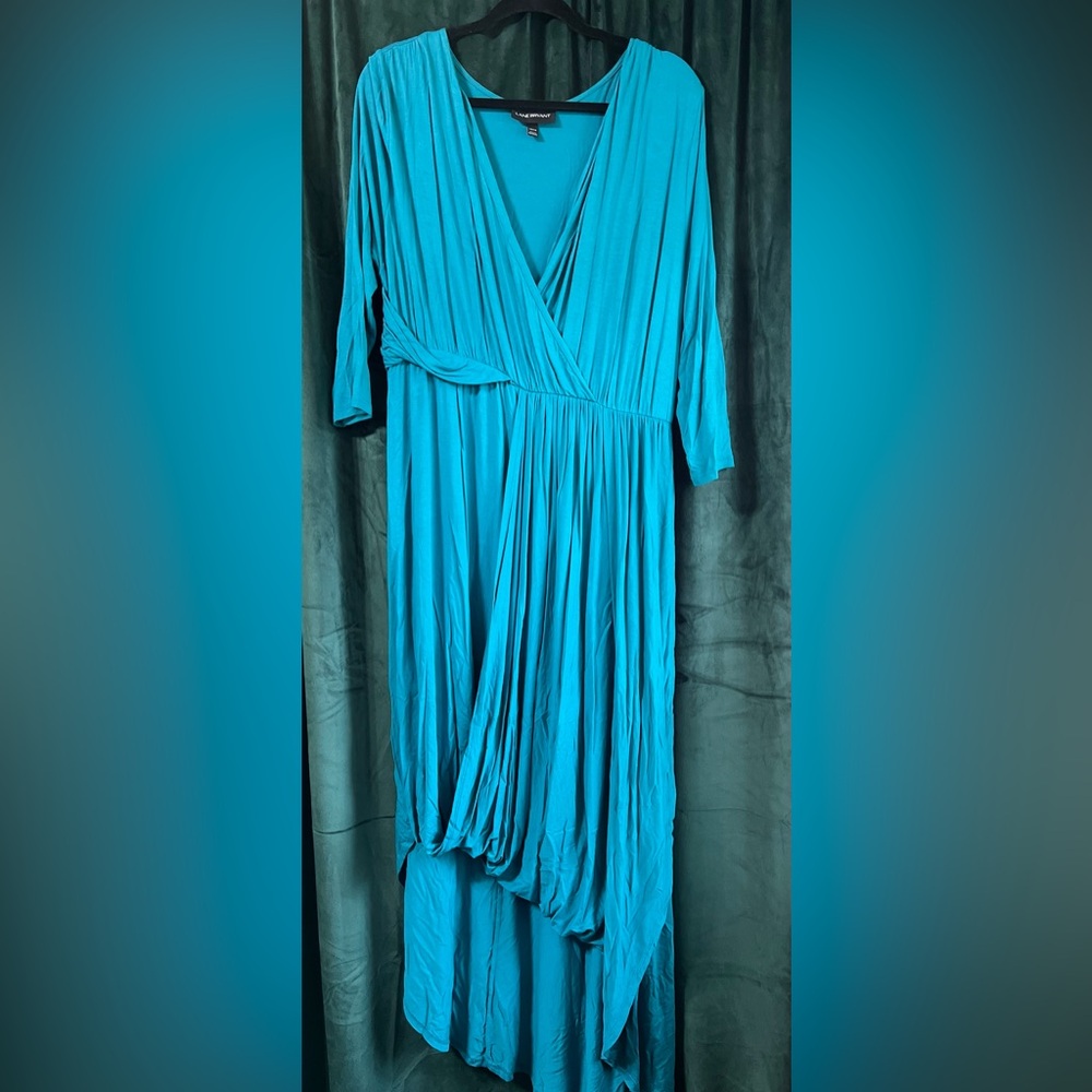 Plus A-Line Asymmetrical Aqua Blue Dress